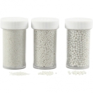 Mini klaas-pärlite komplekt 3 suurust/ pärlm. valge