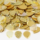 Sequins, Raindrop, 14x19 mm, gold, 50 G, 1 Pack