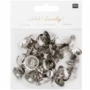 Bells, metal, silver 24pcs