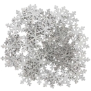 Confetti snowfalkes, woodd silver
