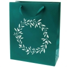 Gift bag wreat, dark green 26x32x12cm