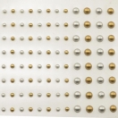 Self-adhesive pearls gold-silver 108pcs mat