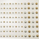 Self-adhesive pearls gold-silver 108pcs mat