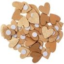 WOODEN STICKER HEART, Gold