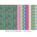 Making Couture Fabric Set kit Multiflowers-petrol 