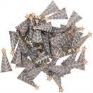 Deco confetti christmastree, wood 48pcs