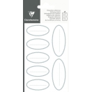 Adhesive Labels, silver oval