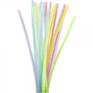 Pipe Cleaners, thickness 6 mm, glitter pastel, 24 pcs