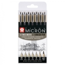 Pigma micron set 6 fineliners & 1 brush pen