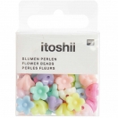 Flower beads, pastel, 40 pcs, ca. 10 x 7 mm