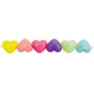 Heart beads, pastel, 10 pcs, ca. 18x16x9mm
