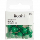 Plastic beads, dark green, Ø 10 mm, 24 pcs 