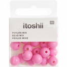 Plastic beads, pink, Ø 10 mm, 24 pcs 
