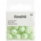 Plastic beads, light green, Ø 10 mm, 24 pcs 