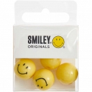 Smiley beads, round, yellow, 7 pcs, Ø 16 mm