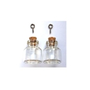 Mini Glass Vottles, with cork&screw, 22x25mm, 2pcs