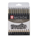 Pigma Micron fineliner set | 10 sizes, black