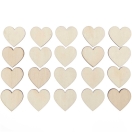 Wooden hearts small, natur, 30x28mm, 20pcs