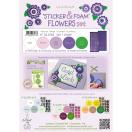 Flower Foam and sticker assortment, 5 sheets A4 - red-pink