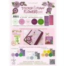 Flower Foam and sticker assortment, 5 sheets A4 - red-pink