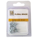 Floral Brads glitter White