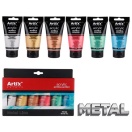 Acrylic paint set 6x75ml, metal