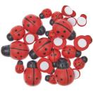 Wooden sticker ladybug, 24 pcs