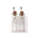 Mini Glass Vottles, with cork&screw, 18x44mm, 2pcs