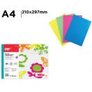 Colored Card Fluo A4, 180g, 4p