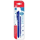 Erasable ballpoint pen + refill, blue 