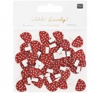 WOODEN confetti Mushroom, 48pcs
