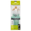 Set of 8 Short handle brushes – flat-round