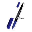 Permanent marker double tip, blue