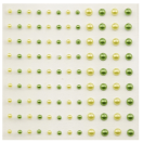 Self-adhesive pearls green 108pcs 