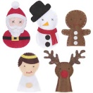 Felt craft kit finger puppets christmas, 5 pcs