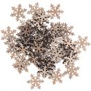 Deco confetti snowflakes, wood, nature 48pcs