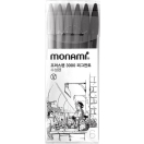 Monami Fine Point 0.35mm, 6 grey colors