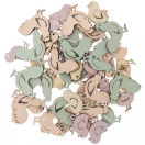 Wooden rooster-chicken 48pcs pastel