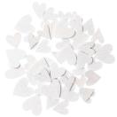 Wooden hearts, open, 48pcs white mix