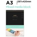 Mixed Media block A3, 300gr, 30sh