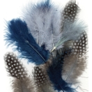 Feathers marabou, guine fowl, 6x3pcs/ mix