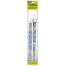 Pack 3 white bristle flat brush