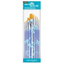 Pack 8 yellow poly.round+ flat brush