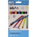 edu3 Jumbo Colored Pencils, 12pcs+sharpener