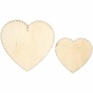 wooden hearts, size 5.1x5,1cm, 12pcs