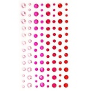 Self-Adhesive Crystals 3-6mm, 104pcs, pink-red