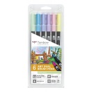 Pintsel-pliiats Tombow ABT Dual Brush Pastel 6tk