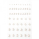 Self-Adhesive Pearls 3-7mm, 54pcs, cream
