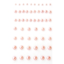 Self-Adhesive Pearls 3-7mm, 54pcs, pink
