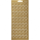 Stickers, sheet 10x23 cm, gold, hearts, 1sheet